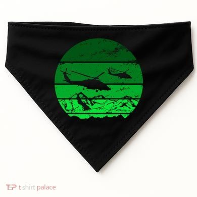 Vintage Helicopter Mountain USA-Made Doggie Bandana
