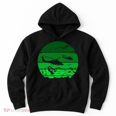Vintage Helicopter Mountain Hoodie