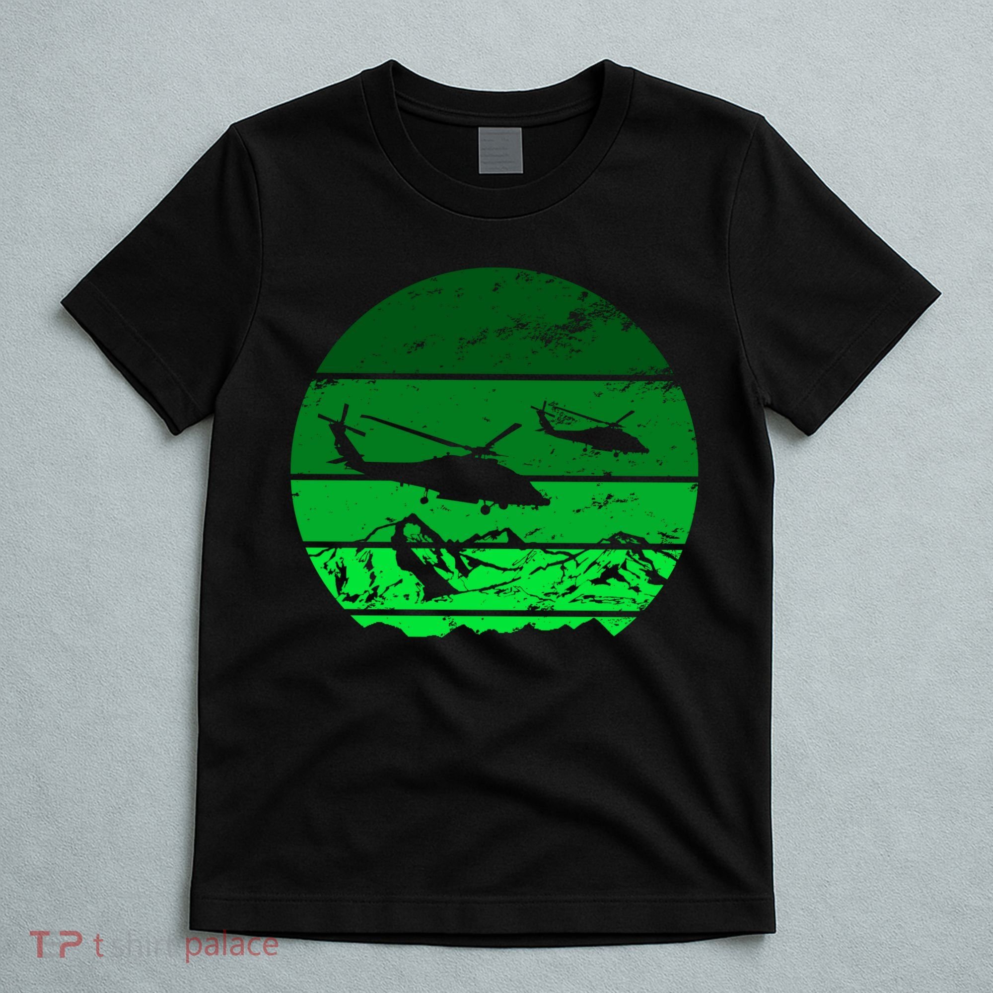 Vintage Helicopter Mountain T-Shirt
