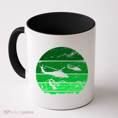 Vintage Helicopter Mountain Coffee Mug