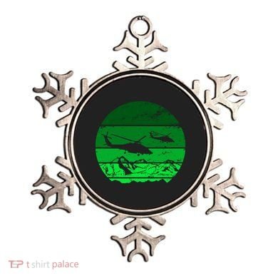 Vintage Helicopter Mountain Ornament