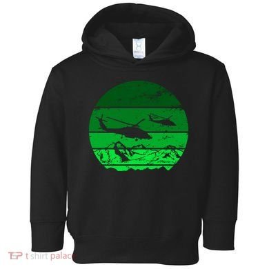 Vintage Helicopter Mountain Toddler Hoodie