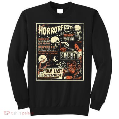 Vintage Horrorfest Movie Poster Terror Old Time Halloween Sweatshirt