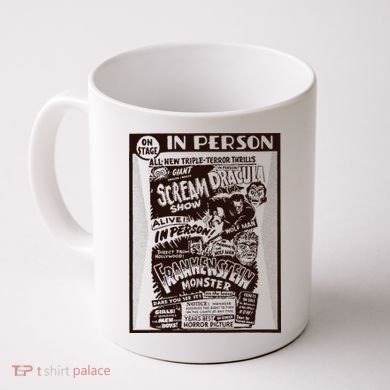 Vintage Horror Movie Monsters Wolfman Dracula Frankenstein Coffee Mug