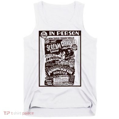 Vintage Horror Movie Monsters Wolfman Dracula Frankenstein Tank Top