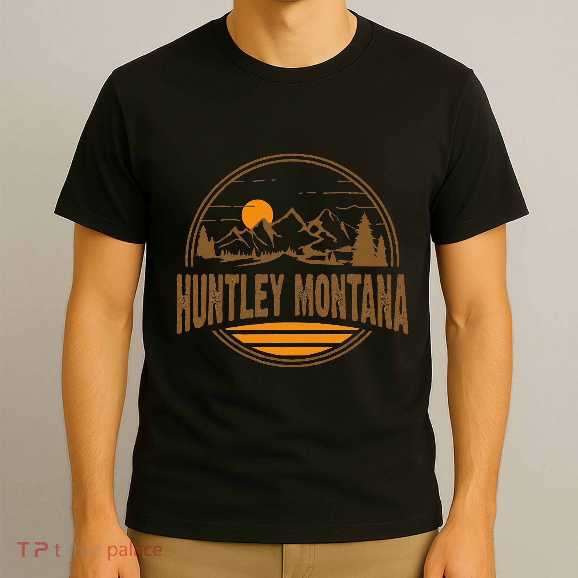 Vintage Huntley Montana Mountain Hiking Souvenir T-Shirt