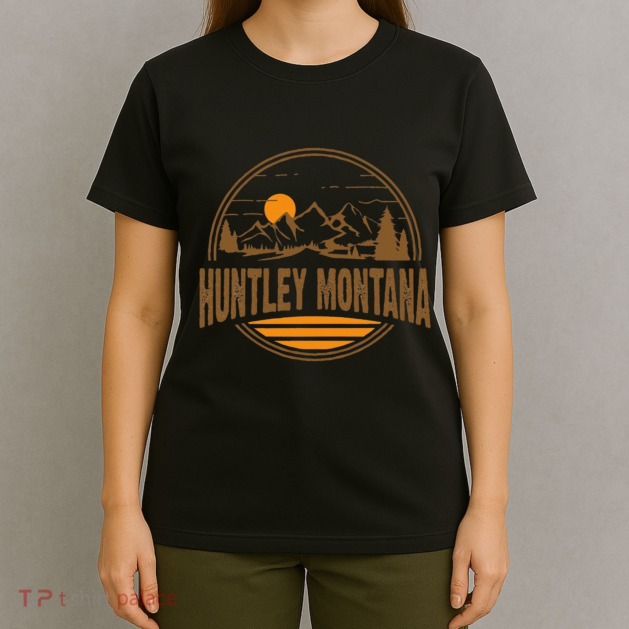 Vintage Huntley Montana Mountain Hiking Souvenir T-Shirt