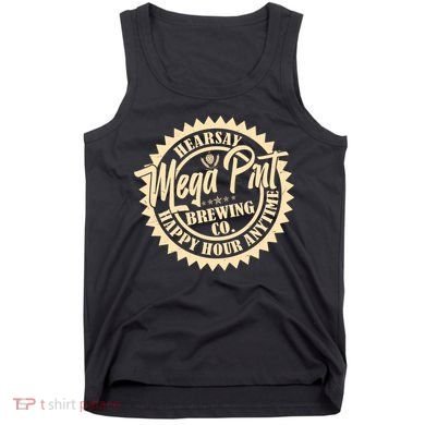 Vintage Hearsay Mega Pint Brewing Co Happy Hour Anytime Emblem Tank Top