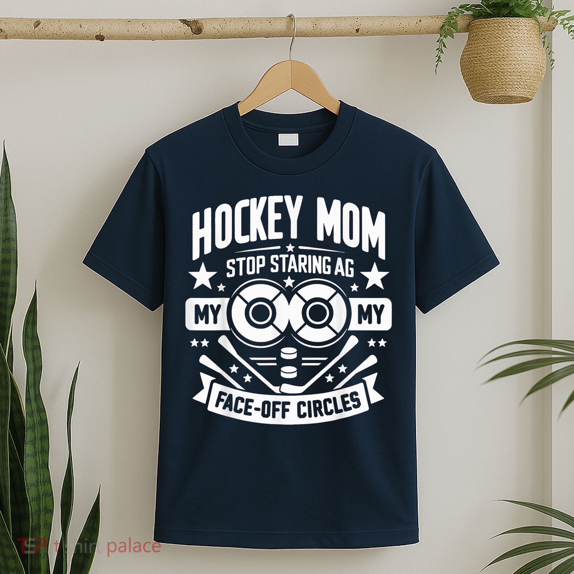 Vintage Hockey Mom Stop Staring At My Faceoff Circles T-Shirt