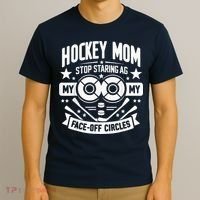 Vintage Hockey Mom Stop Staring At My Faceoff Circles T-Shirt thumb 3