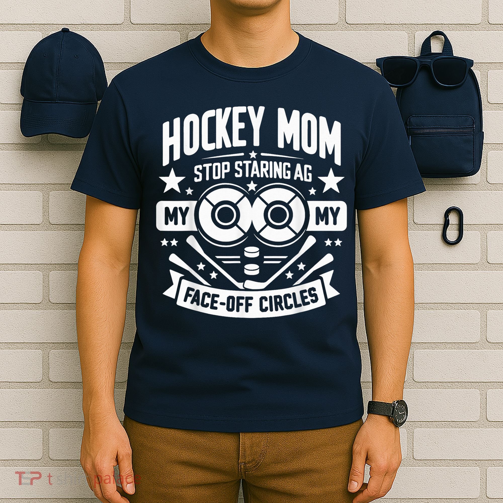 Vintage Hockey Mom Stop Staring At My Faceoff Circles T-Shirt