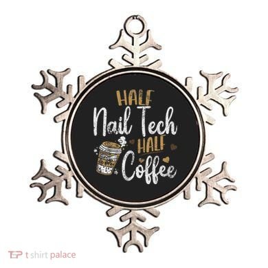 Vintage Half Nail Tech Half Coffee Pun Nail Techs Ornament
