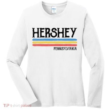 Vintage Hershey Pennsylvania Pa Souvenir Women's Long Sleeve Shirt
