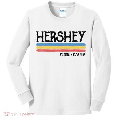 Vintage Hershey Pennsylvania Pa Souvenir Kids Long Sleeve Shirt