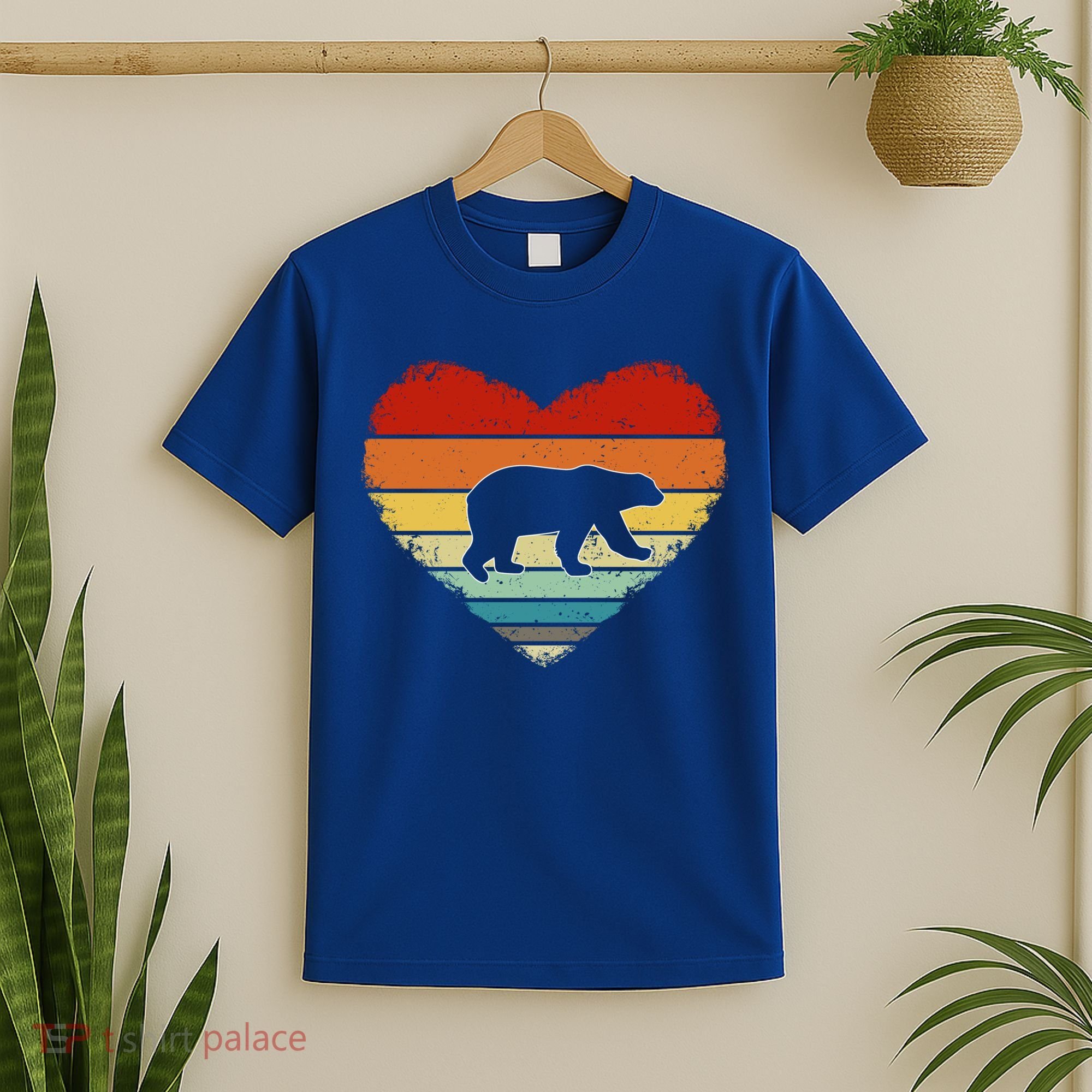 Vintage Heart Polar Bear Valentine's Day Funny Gift For Him Her Gift T-Shirt