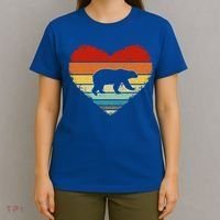 Vintage Heart Polar Bear Valentine's Day Funny Gift For Him Her Gift T-Shirt thumb 4