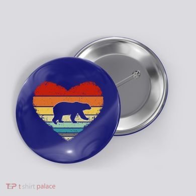 Vintage Heart Polar Bear Valentine's Day Funny Gift For Him Her Gift Button