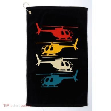 Vintage Helicopter Pilot Aviation Retro  Golf Towel