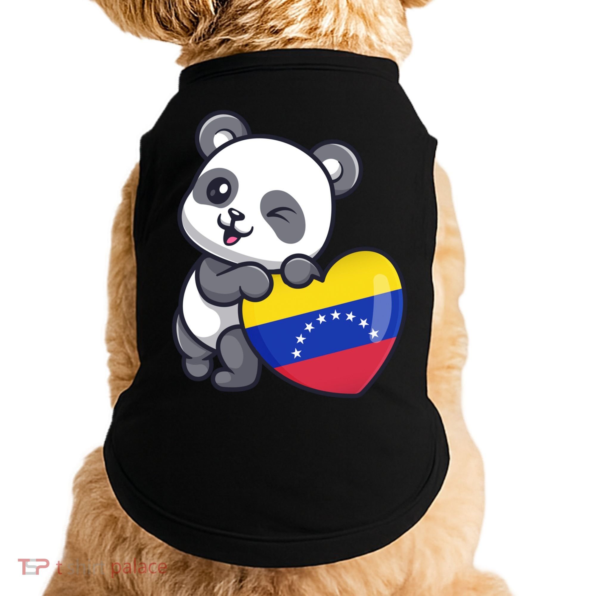Venezuela Heart Panda Pride Venezuelan Flag Roots Souvenir Funny Gift Doggie Tank