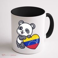 Venezuela Heart Panda Pride Venezuelan Flag Roots Souvenir Funny Gift Coffee Mug thumb 1