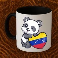 Venezuela Heart Panda Pride Venezuelan Flag Roots Souvenir Funny Gift Coffee Mug thumb 2