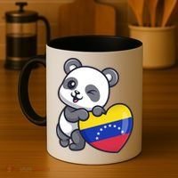 Venezuela Heart Panda Pride Venezuelan Flag Roots Souvenir Funny Gift Coffee Mug thumb 4
