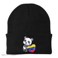 Venezuela Heart Panda Pride Venezuelan Flag Roots Souvenir Funny Gift Beanie thumb 0