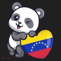 Venezuela Heart Panda Pride Venezuelan Flag Roots Souvenir Funny Gift Golf Towel thumb 3