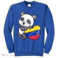 Venezuela Heart Panda Pride Venezuelan Flag Roots Souvenir Funny Gift Sweatshirt thumb 0