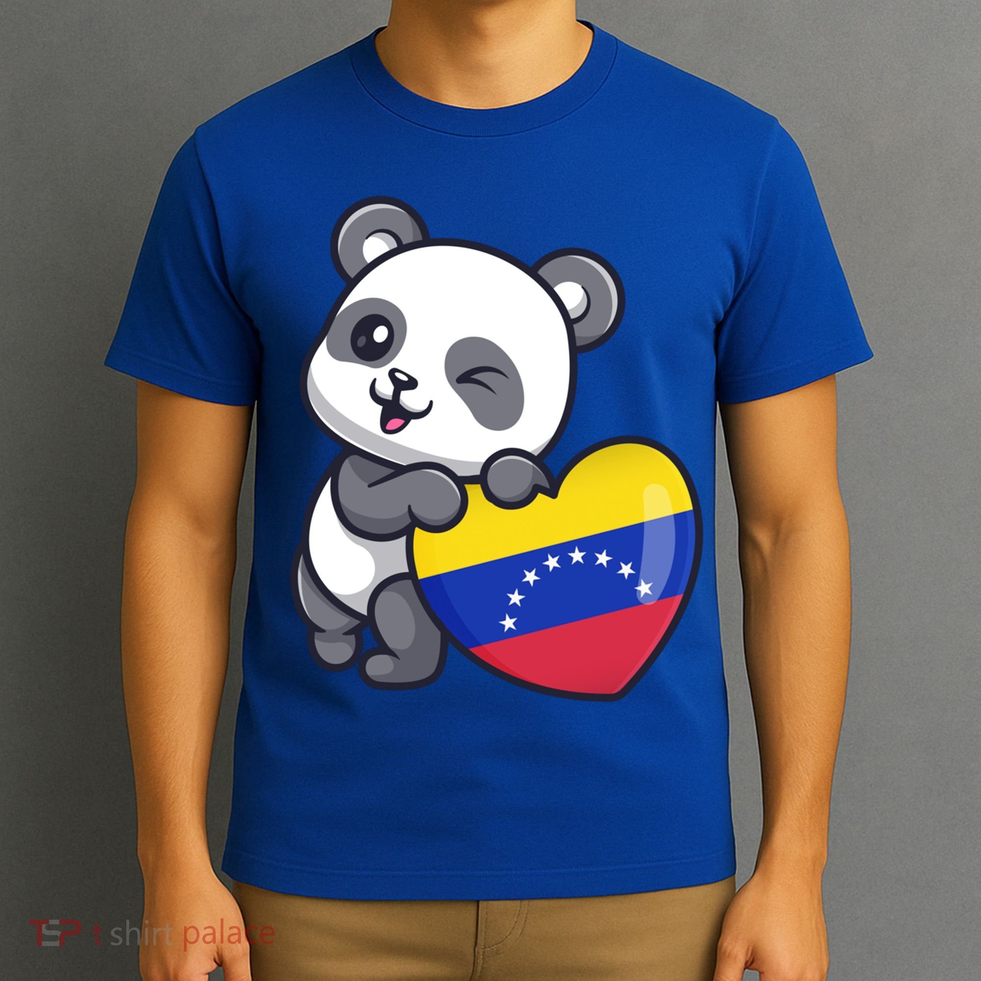 Venezuela Heart Panda Pride Venezuelan Flag Roots Souvenir Funny Gift T-Shirt