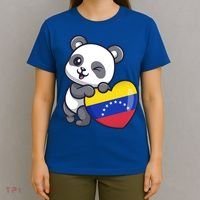 Venezuela Heart Panda Pride Venezuelan Flag Roots Souvenir Funny Gift T-Shirt thumb 4