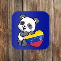 Venezuela Heart Panda Pride Venezuelan Flag Roots Souvenir Funny Gift Coaster thumb 0