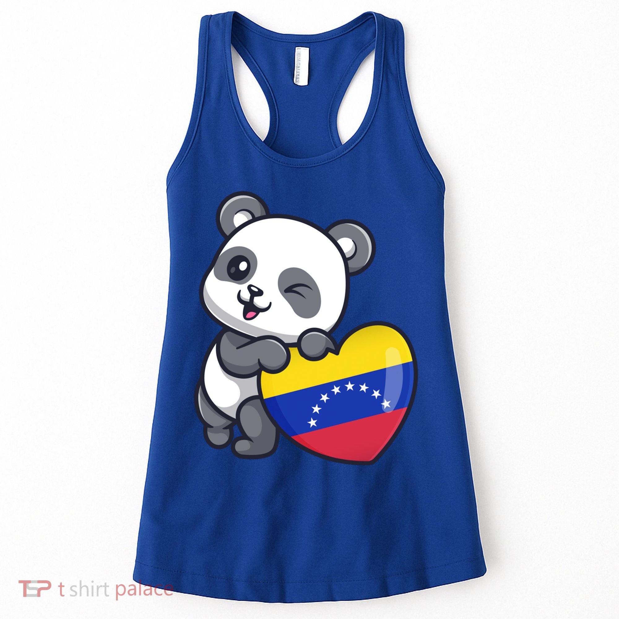 Venezuela Heart Panda Pride Venezuelan Flag Roots Souvenir Funny Gift Women's Tank Top