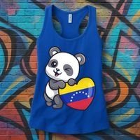 Venezuela Heart Panda Pride Venezuelan Flag Roots Souvenir Funny Gift Women's Tank Top thumb 3
