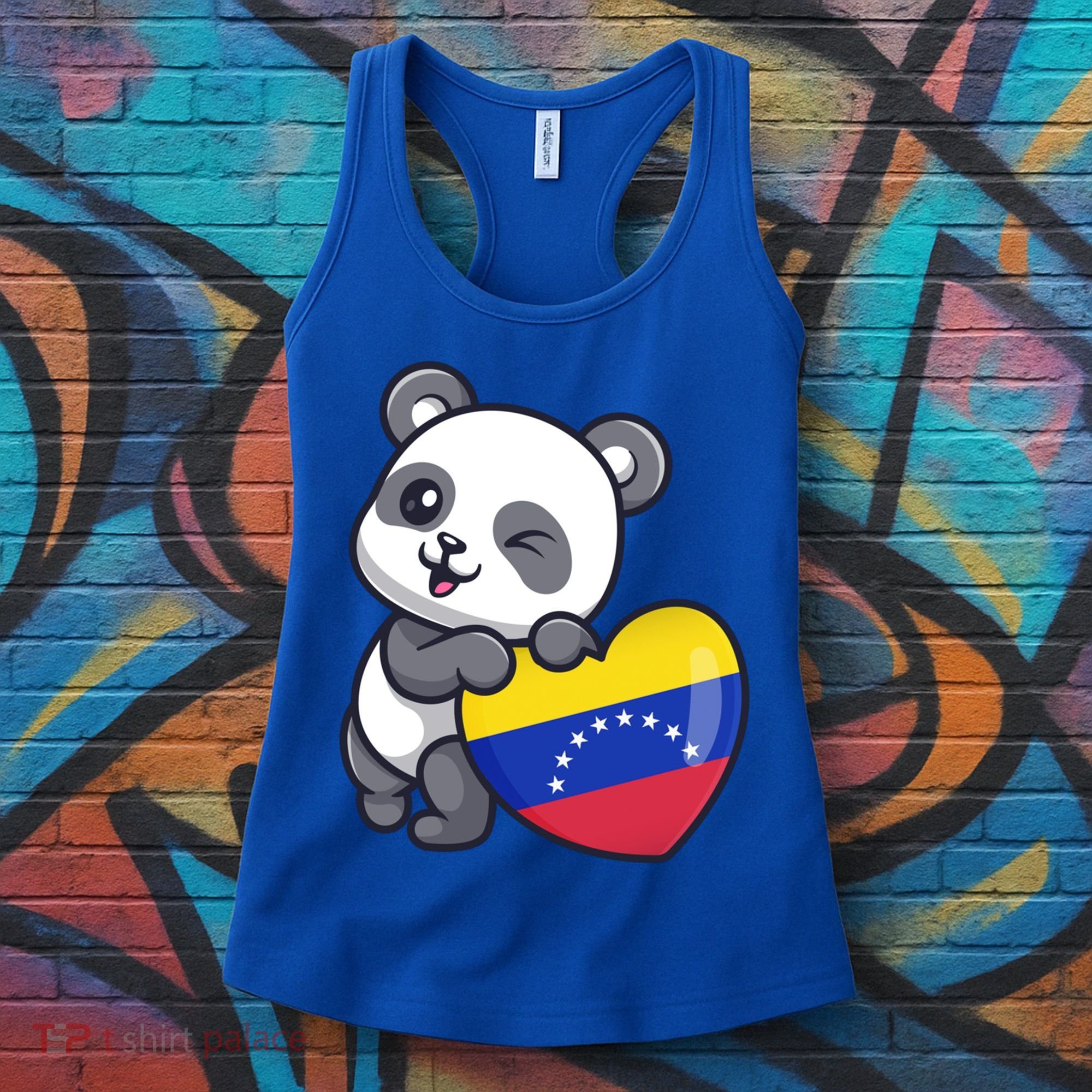 Venezuela Heart Panda Pride Venezuelan Flag Roots Souvenir Funny Gift Women's Tank Top