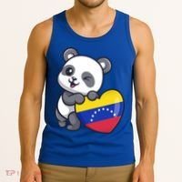 Venezuela Heart Panda Pride Venezuelan Flag Roots Souvenir Funny Gift Tank Top thumb 3