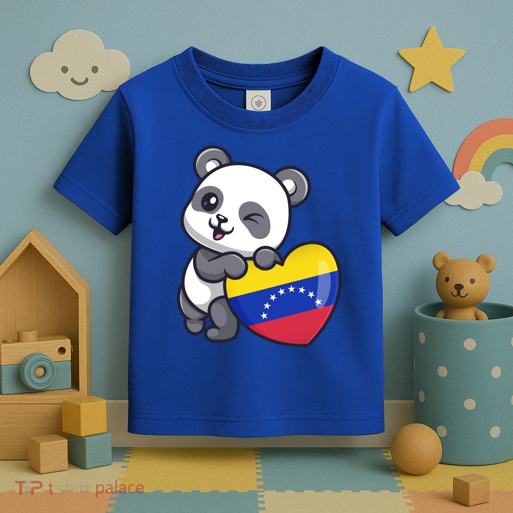 Venezuela Heart Panda Pride Venezuelan Flag Roots Souvenir Funny Gift Toddler T-Shirt