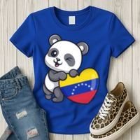 Venezuela Heart Panda Pride Venezuelan Flag Roots Souvenir Funny Gift Women's T-Shirt thumb 3