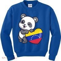 Venezuela Heart Panda Pride Venezuelan Flag Roots Souvenir Funny Gift Kids Sweatshirt thumb 0