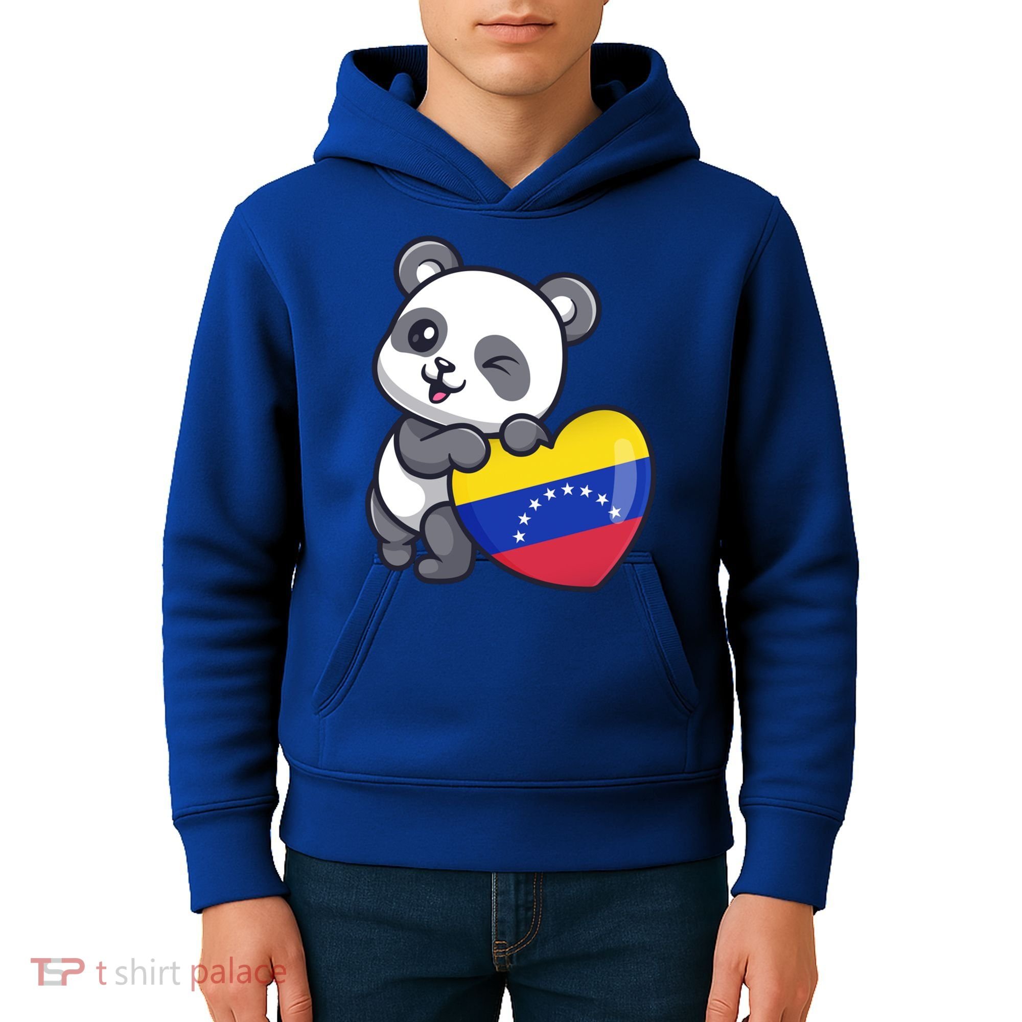 Venezuela Heart Panda Pride Venezuelan Flag Roots Souvenir Funny Gift Kids Hoodie