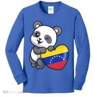 Venezuela Heart Panda Pride Venezuelan Flag Roots Souvenir Funny Gift Kids Long Sleeve Shirt thumb 0