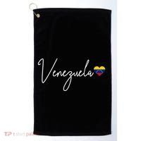Venezuela Heart Pride Venezuelan Flag Meaningful Gift Golf Towel thumb 0