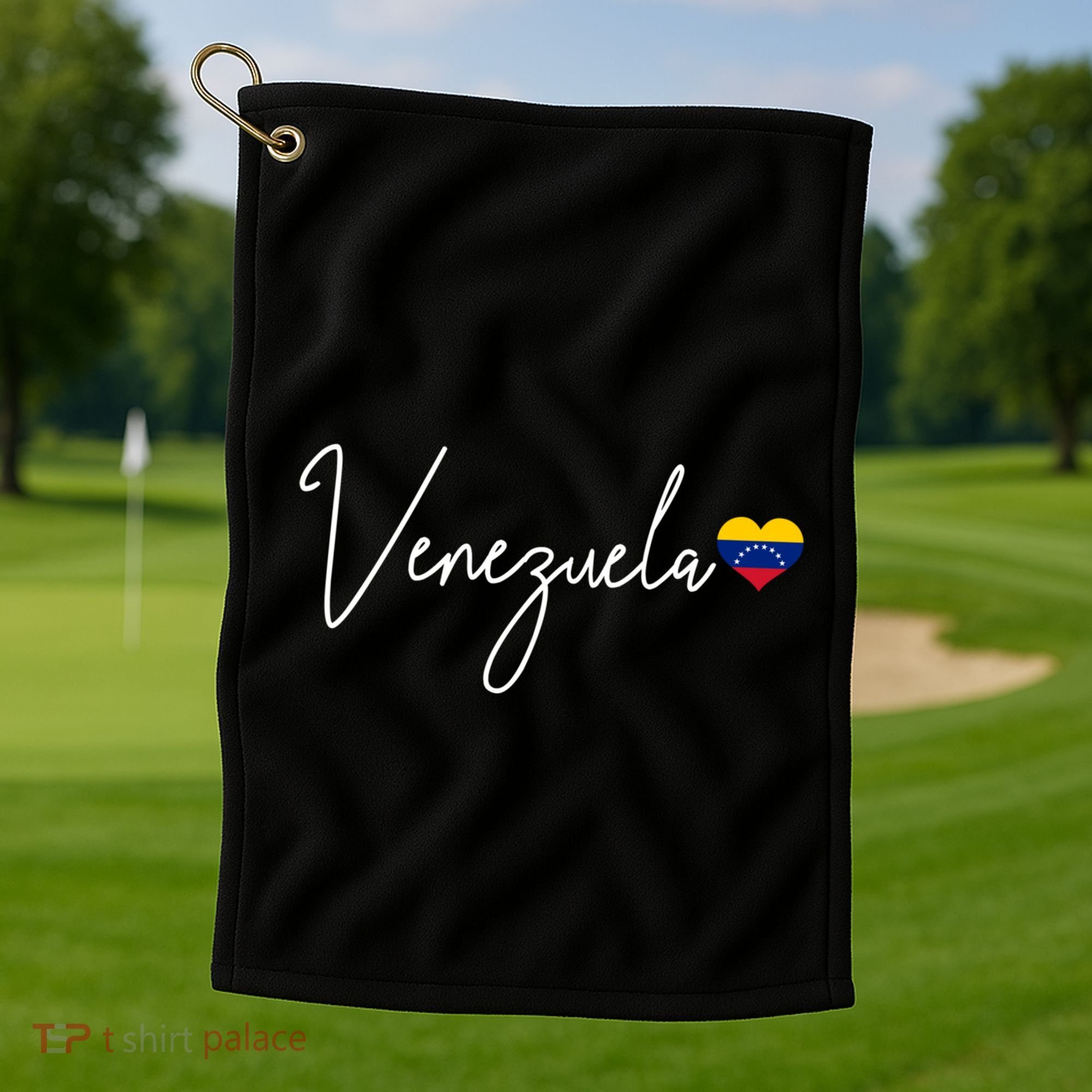 Venezuela Heart Pride Venezuelan Flag Meaningful Gift Golf Towel