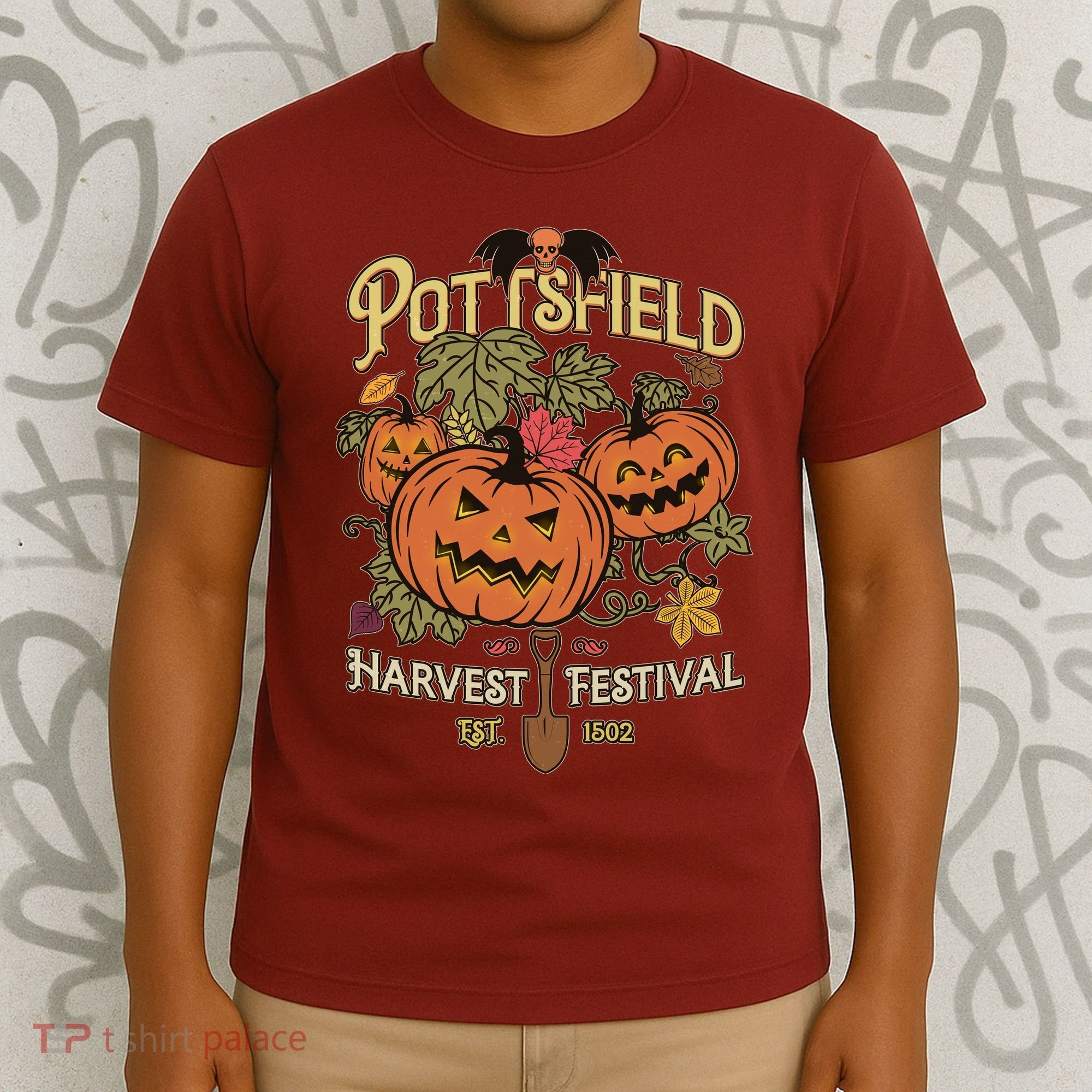 Vintage Halloween Pottsfield Harvest Festival EST 1502 T-Shirt