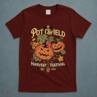 Vintage Halloween Pottsfield Harvest Festival EST 1502 T-Shirt thumb 5