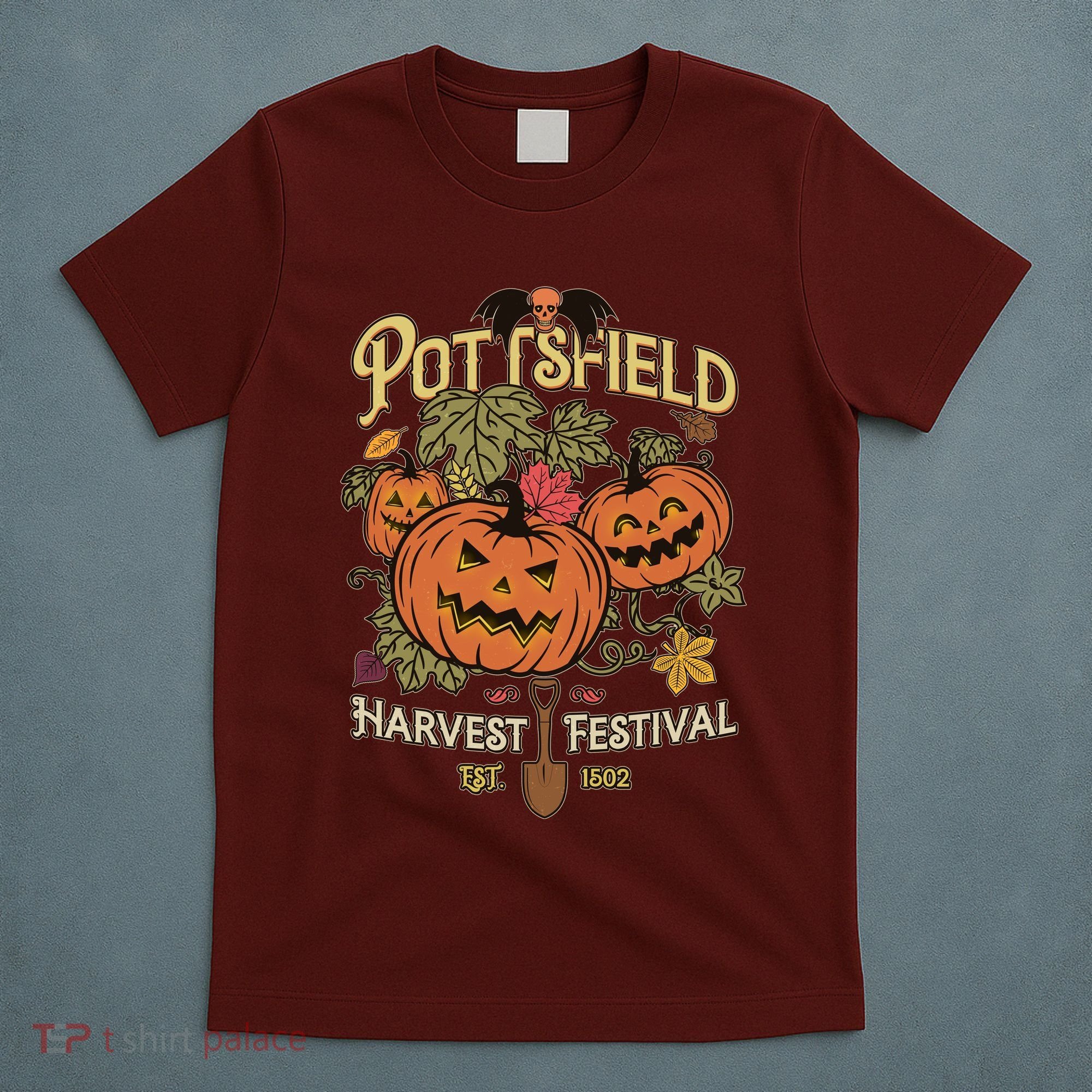 Vintage Halloween Pottsfield Harvest Festival EST 1502 T-Shirt