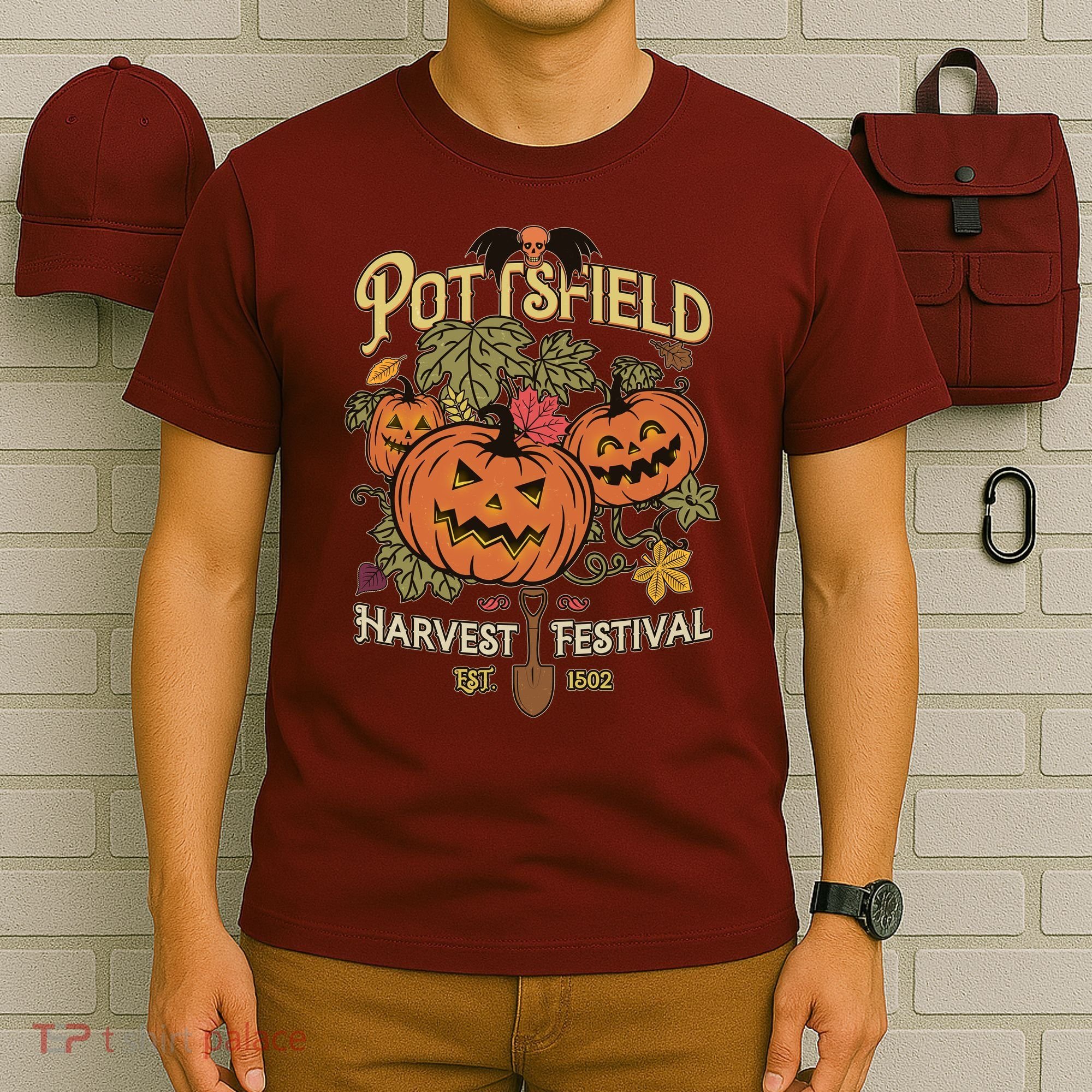 Vintage Halloween Pottsfield Harvest Festival EST 1502 T-Shirt