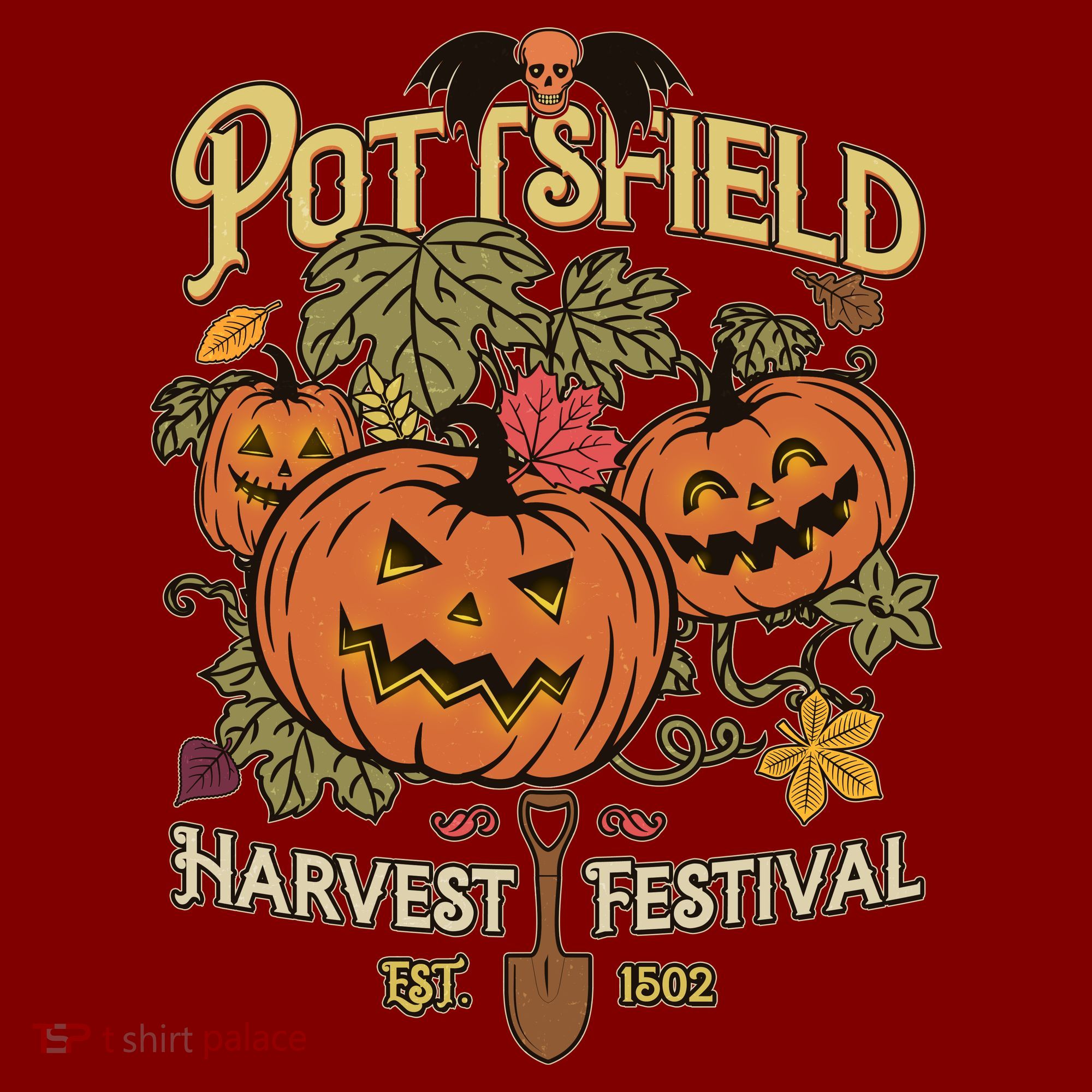Vintage Halloween Pottsfield Harvest Festival EST 1502 T-Shirt