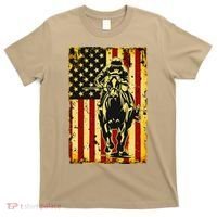 Vintage Horse Racing Jockey American Flag T-Shirt thumb 0