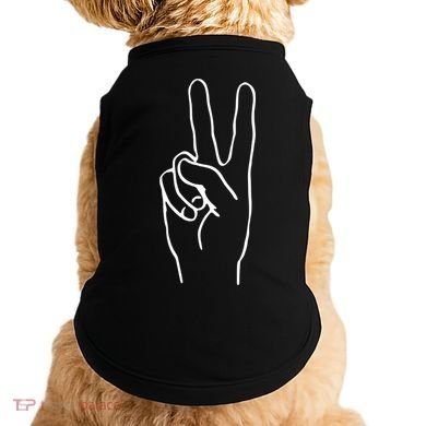 Victory Hand Sign Peace Symbol Cute Gift Doggie Tank